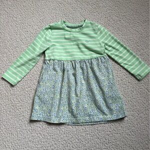SOLD on cp - Vineyard Vines Green Striped Long Sleeve Kids Dress - 2t